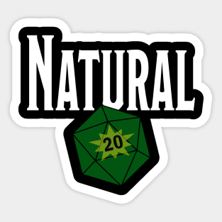 Natural 20 (Green) - Dark Sticker